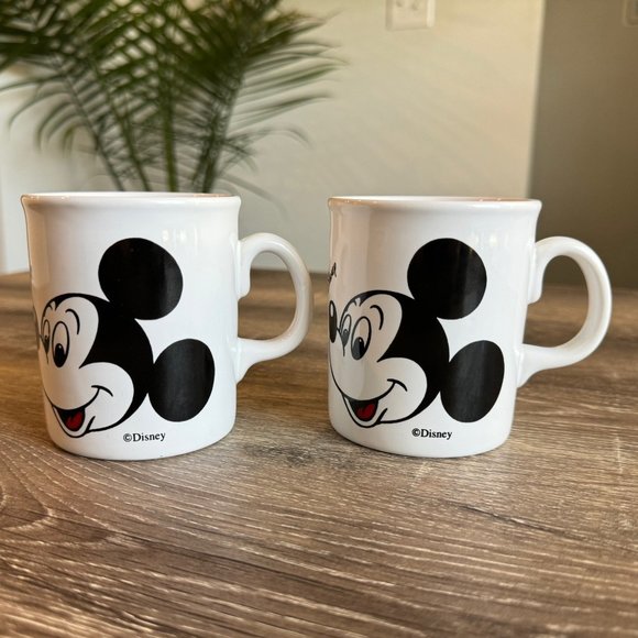Set of 2, Mickey Mouse Euro Disney Coffee Mug, Made in England. - Picture 1 of 5